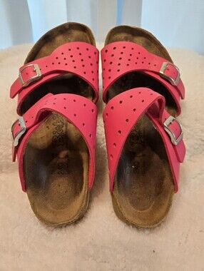 Bright Pink Womens' Double Strap Birkenstok Sandals